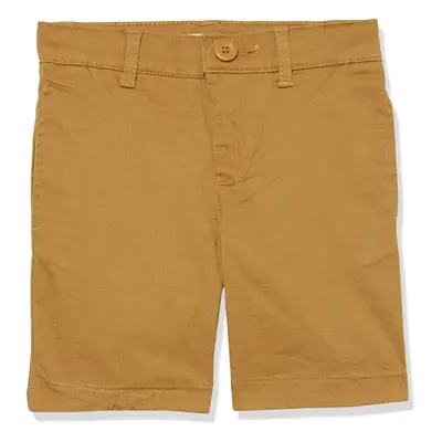 Boys Uniform Woven Flat-Front Shorts, Pack of 3, Dark Khaki Brown, Slim