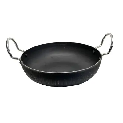 (33 Cm) Buckingham Karahi Wok Traditional Iron Authentic Hand Hammered Design Versatile Cooking 