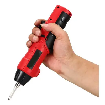 (Red, US Plug) 48Pcs 4.8V Cordless Electric Screwdriver Multi-function Rechargeable Electric Dri