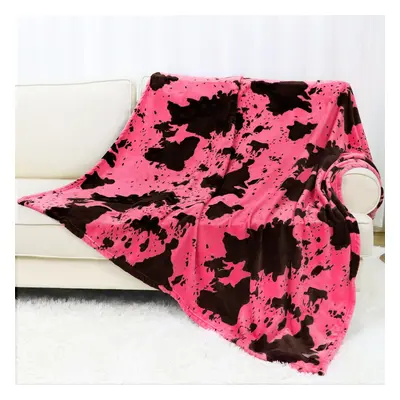 Throw Blanket Twin Size Hot Pink Fleece Twin Blanket Large Lightweight Fuzzy Soft Bed Blanket 60