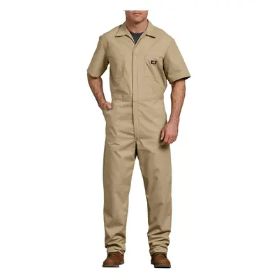 Dickies Men's Short Sleeve Coverall Khaki Medium Tall