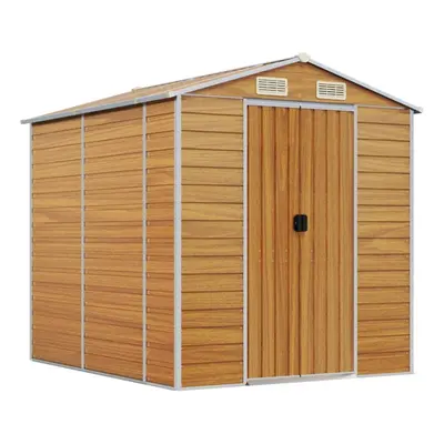 (light brown, x x cm) vidaXL Garden Shed Outdoor Storage Shed Patio Yard Tool Shed Galvanised St