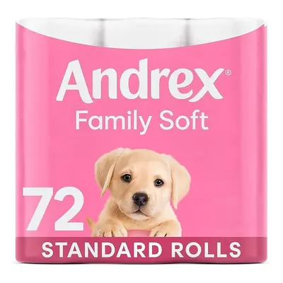 Andrex Family Soft Toilet Tissue Standard Toilet Rolls Gentle on your Familys skin Bulk Pack of 