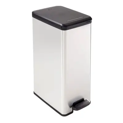 Curver Slim Line Stainless Steel Effect Deco Pedal Bin 40L [213298]