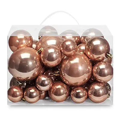 AMS 40ct Christmas Ball Plated Ornaments Tree Collection for Wedding,Thanksgiving,Party(40ct Pea