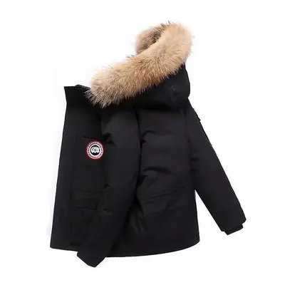 (Men's Winter Hooded Quilted Down Jacket Casual Tooling Coat) Men's Winter Hooded Quilted Down J