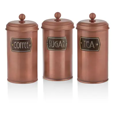 The Mia Copper Coffee, Tea, And Sugar Jar Set - cm (H)