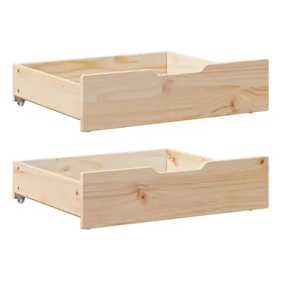 (natural, x x cm) vidaXL Under-Bed Drawers with Wheels Under Bed Storage pcs Solid Wood Pine