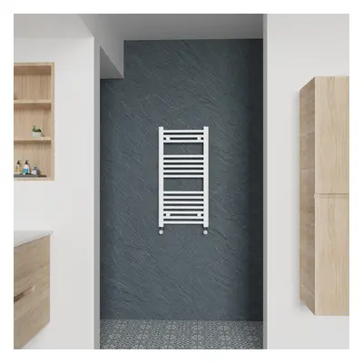 (Straight, 800x400mm) Warmehaus Heated Towel Rail White Bathroom Ladder Style Radiator Central H