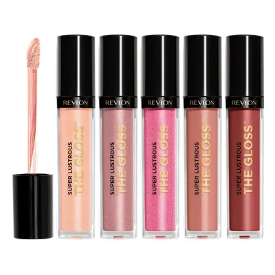 REVLON Lip Gloss Set Super Lustrous Piece Gift Set Non-Sticky High Shine Cream & Pearl Finishes