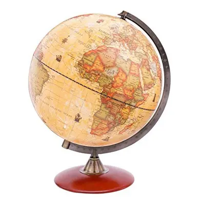 Exerz 30cm Antique Globe With A Wood Base - World Globe Rotating Vintage Decorative 30cm Diametr