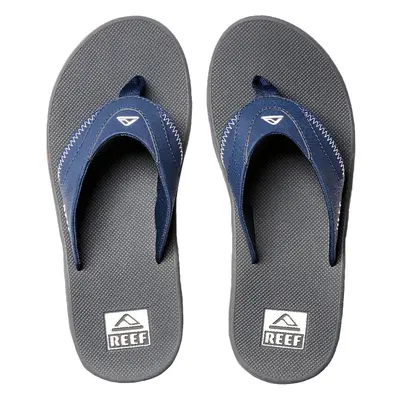 (12 UK, Navy/Grey) Reef Mens Fanning Summer Beach Pool Sandals Thongs Flip Flops - Navy/Grey