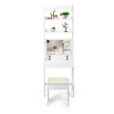 Vanity Set w/ Flip Top Mirror Dressing Makeup Table and Stool Set