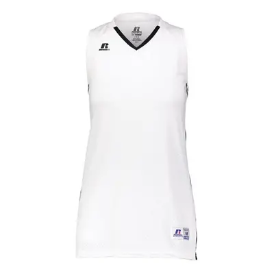 Russell 4B1VTX.WBK.XL Ladies Legacy Basketball Jersey, White & Black - Extra Large