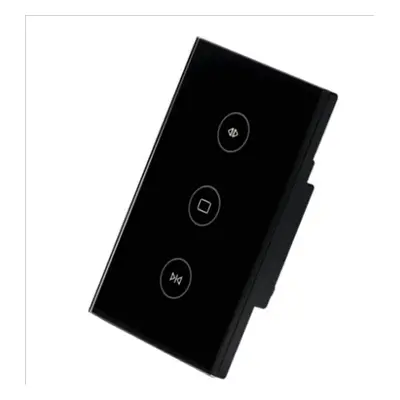 (Black) Smart Wifi US Curtain Switch Voice Control Work with Alexa Google home WF-CS01 AC 100-24