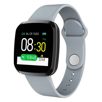 (Grey) Integrated Body IPS Screen 24h Heart Rate O2 IP68 200mAh Message Data Storage Smart Watch