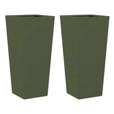 (olive green, x x cm/ pcs) vidaXL Garden Planters Outdoor Flower Pot Patio Raised Bed Planter Bo