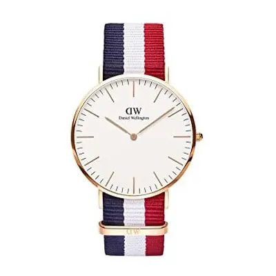 Daniel Wellington Classic Cambridge, Blue-White-Red/Rose Gold Watch, 40mm, NATO, for Men