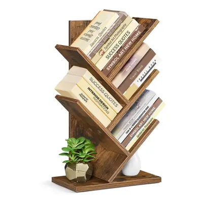 VASAGLE Tree Bookshelf 5-Tier Bookcase Small Bookshelf Space-Saving Corner Shelf Book Tree Holds