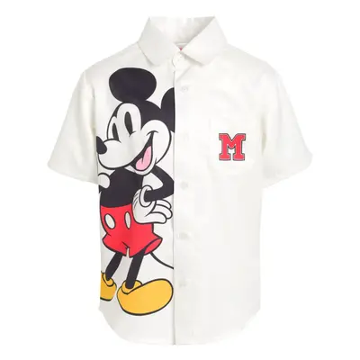 Disney Mickey Mouse Toddler Boys Button Down Dress Shirt White 2T