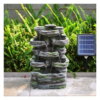 Faux Rock Garden Fountain with Lights