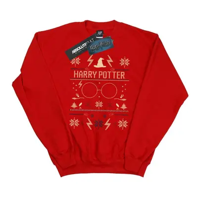 (5XL, Red) Harry Potter Mens Christmas Pattern Sweatshirt