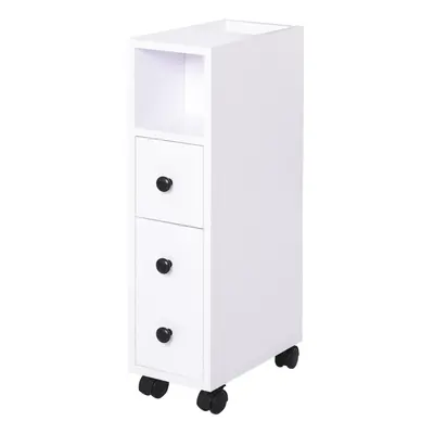 kleankin Slimline Bathroom Storage Unit Drawers Open Compartments