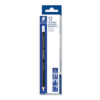 Staedtler 20-0 Lumocolor Glasochrom Permanent Dry-Marker Pencil - White (Box of 12)