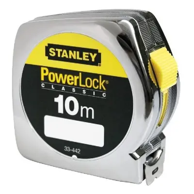 Stanley 1-33-442" Powerlock Tape Measure with End Hook Without Hole, Silver, m/25 mm