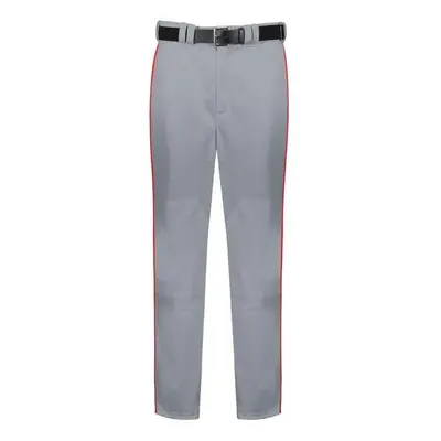 Russell R11LGM.B9T.L Adult Piped Diamond Series 2.0 Baseball Pant, Baseball Gray & True Red - La