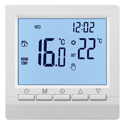 (light blue) Smart Thermostat Day Programmable Heating Controller For Gas Boiler