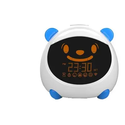 (Blue, EU Plug) WiFi Smart Kids' Alarm Sleep Trainer Clock Light Sound Expression Smart Life Tuy