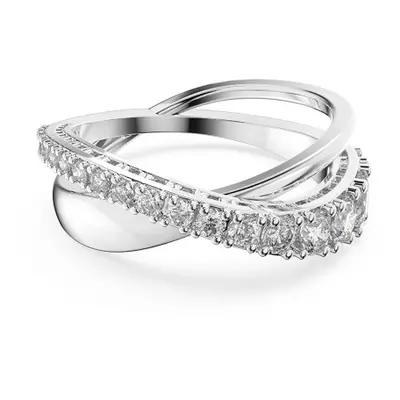 Swarovski Womens Twist Rows Ring White crystal Stones in a Spiral Des