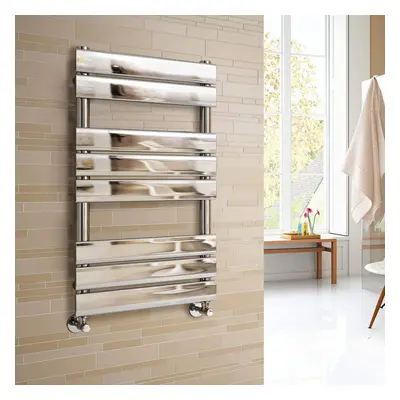 (800x450mm) WarmeHaus Heated Towel Rail Radiator For Bathroom Ladder Flat Panel Chrome