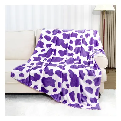 Cute Purple Twin Blanket for Bed Lavender Violet Lilac Fleece Throw Blanket Twin Size 60x80inch 