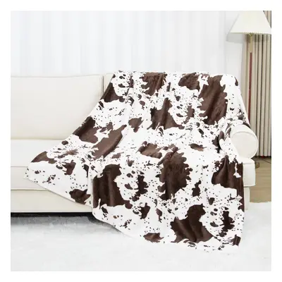 Throw Blanket Soft Twin Size Brown Cow Blanket Fuzzy Cozy Bed Blanket Lightweight Couch Blankets