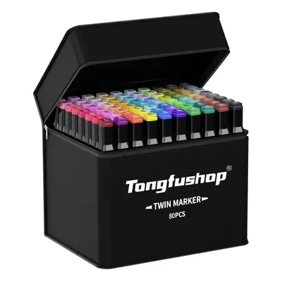 80 Colored Marker Set, Colouring Pens, Marker Set for Kids Adults Artists, Double Tip Art Pens f