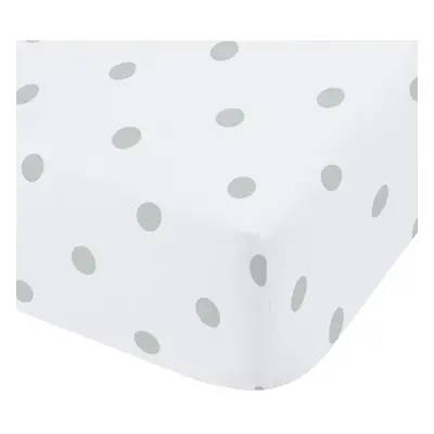 Polka Dotty Spot Fitted Sheet White/Silver King