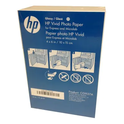 HP 4x6 Glossy Vivid Photo Paper Sheets CG937A Borderless