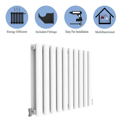 (Double, 600x590mm) White Single/Double Oval Column Radiator