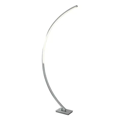 LED Curved Floor Lamp Satin Silver