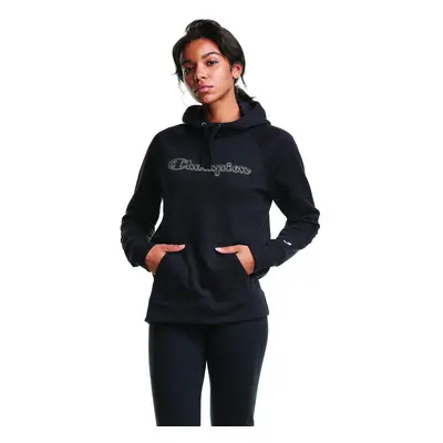 Champion Womens Powerblend Hoodie Script Outline Black586961 XSmall