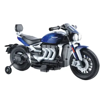 (Blue) Triumph Rocket 3GT 12V Electric Ride On Motorbike with Stabilisers (Various Colours)