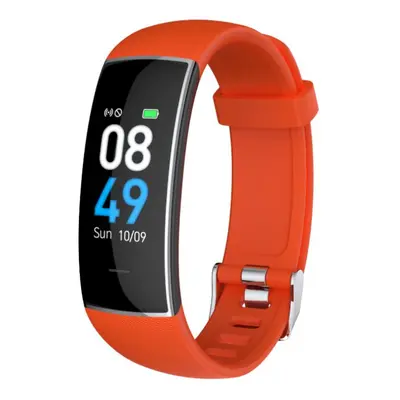 (Orange) Bluetooth 5.0 Wristband Heart Rate Blood Pressure Monitor USB Charging Music Camera Con