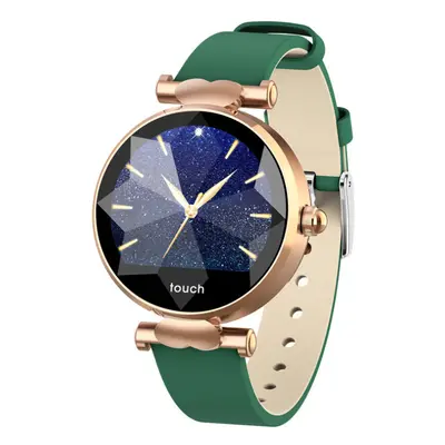 (Gold-green) Female Menstrual Period Record Blood Pressure Leather Strap Fashion Smart Watch Wha