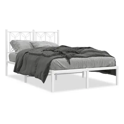 (white, x cm/ with headboard) vidaXL Metal Bed Frame with Headboard Home Bed Base Bedstead