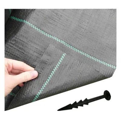 5m x 10m + Securing Pegs Yuzet 100gsm Ground Cover Weed Control Fabric Mulch