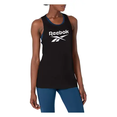 Reebok Women's Standard Big Tank Black/Large Logo White XX-Large