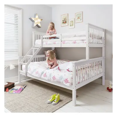 Hanna Triple Bunk Bed with Single and Double Bed in Classic White