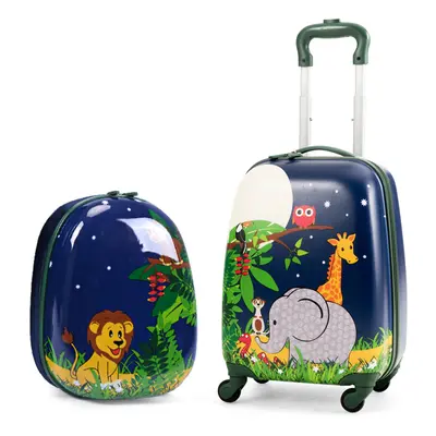 2 PCS 12'' 16'' Kids Luggage Set Children Carry On Traveling Suitcase